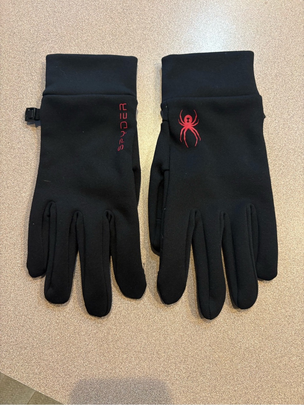 Spyder Men’s Black Gloves with Red Spider Logo